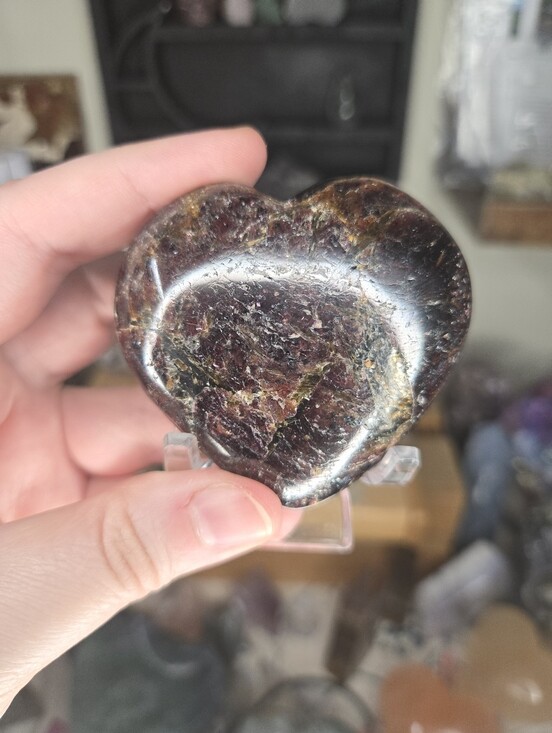 Other - Garnet Crystal Heart Carving B